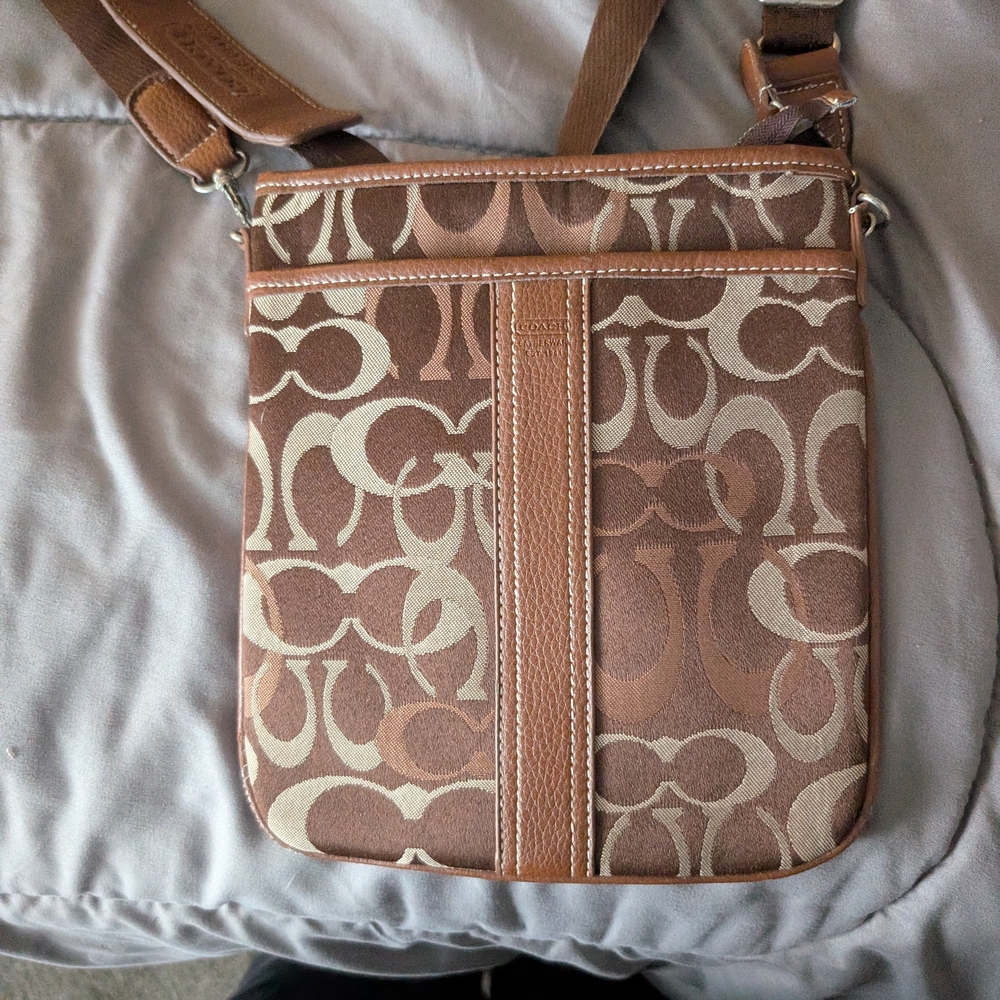 Brown and Tan Crossbody Bag